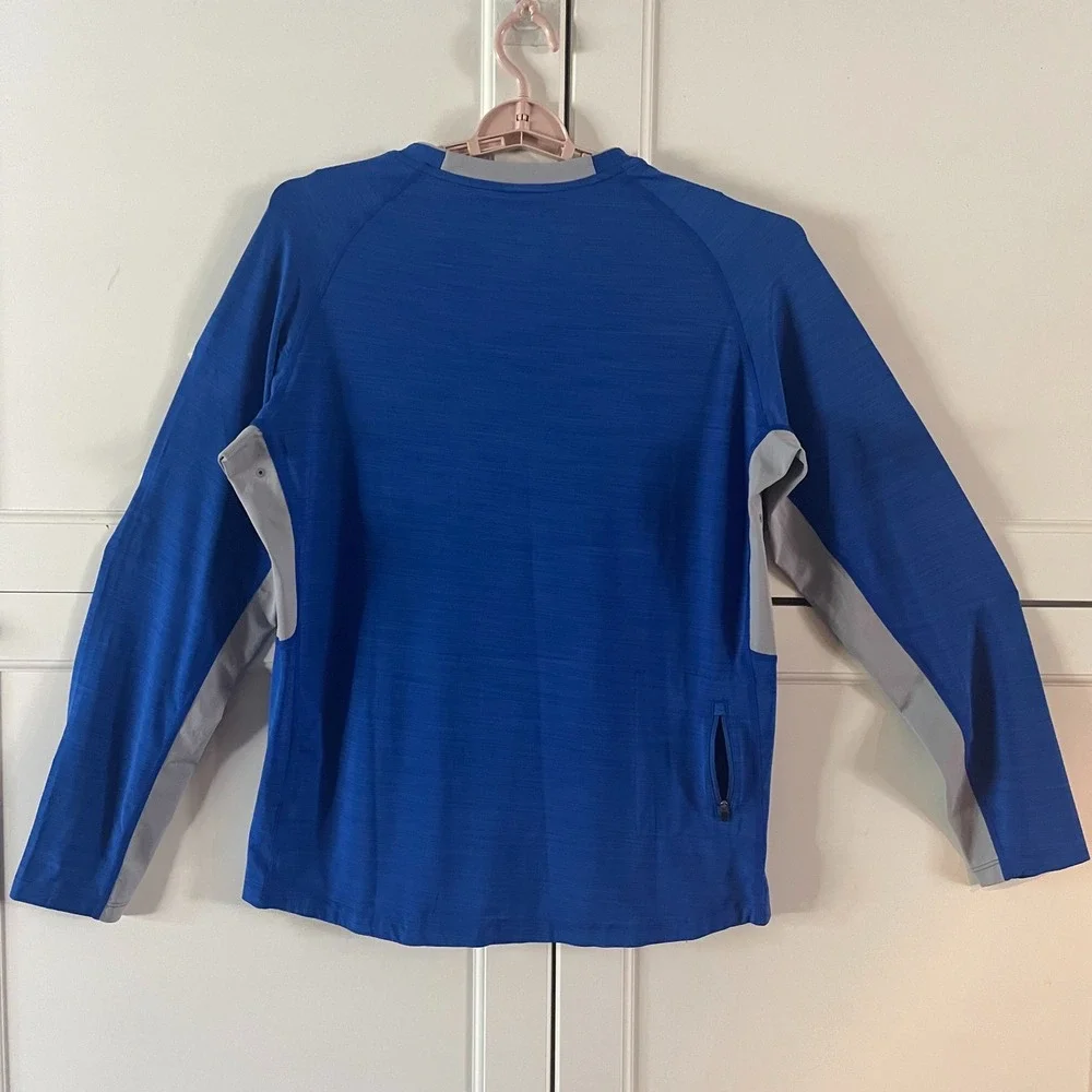 Coolibar Mens Ultimate Rash Guard UPF 50+ Blue Grey Long Sleeve Shirt Size‎ L